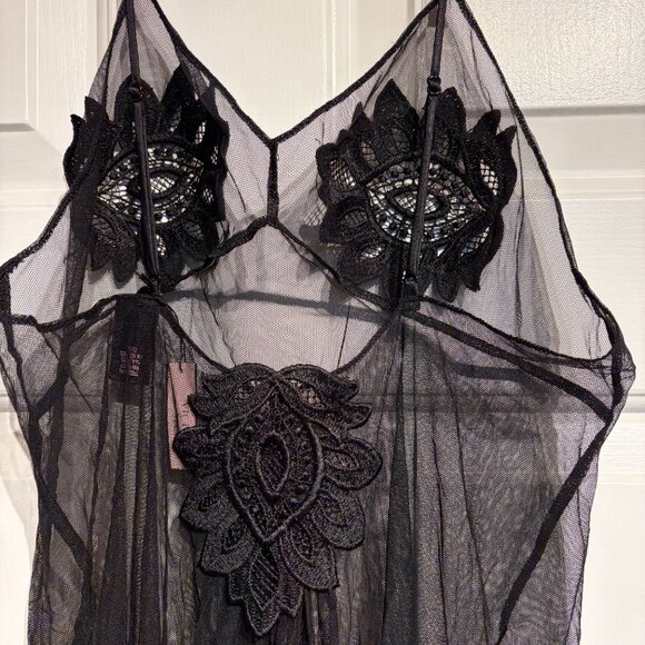 NWT - Victoria's Secret Lingerie Dress / Night Gown Black Mesh (Size S) - Picture 3 of 5